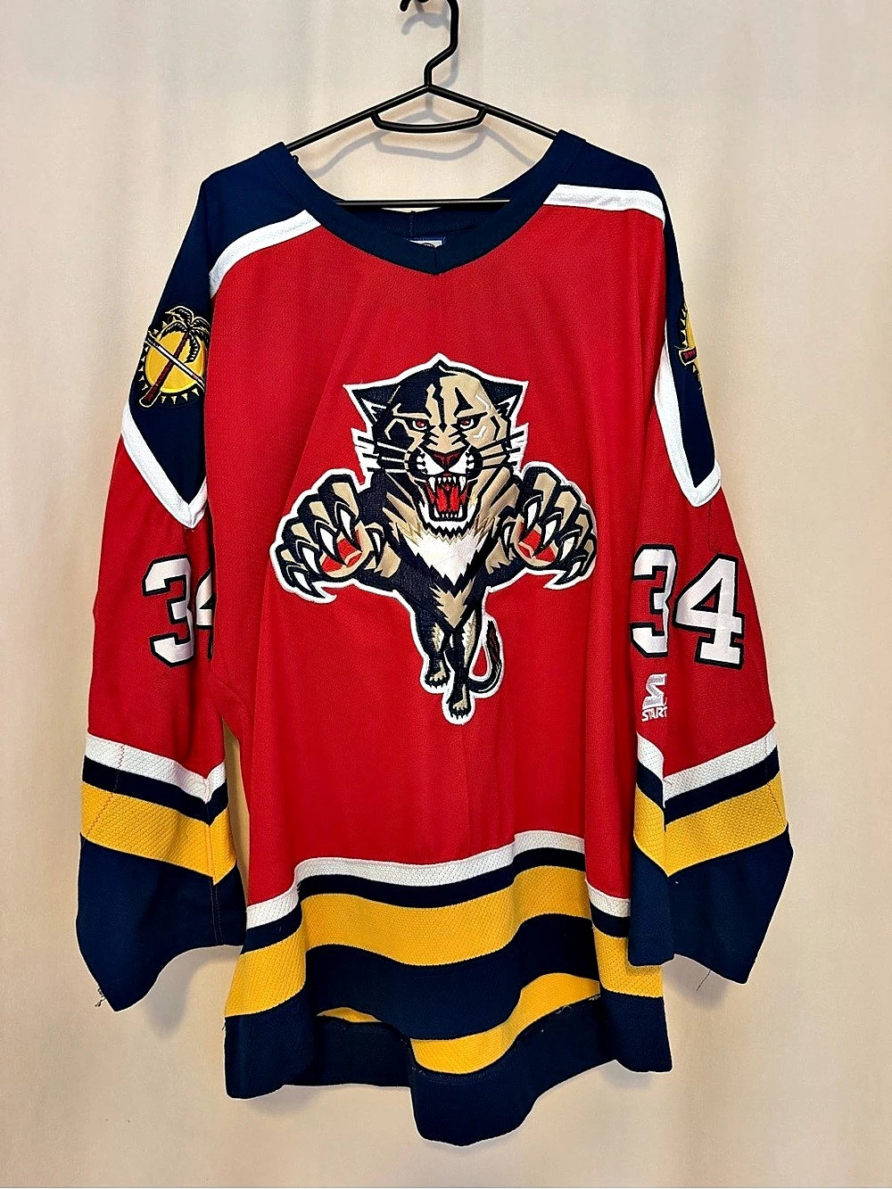 Vintage 1993 Florida Panthers John Vanbiesbrouck #34 Starter Jersey
